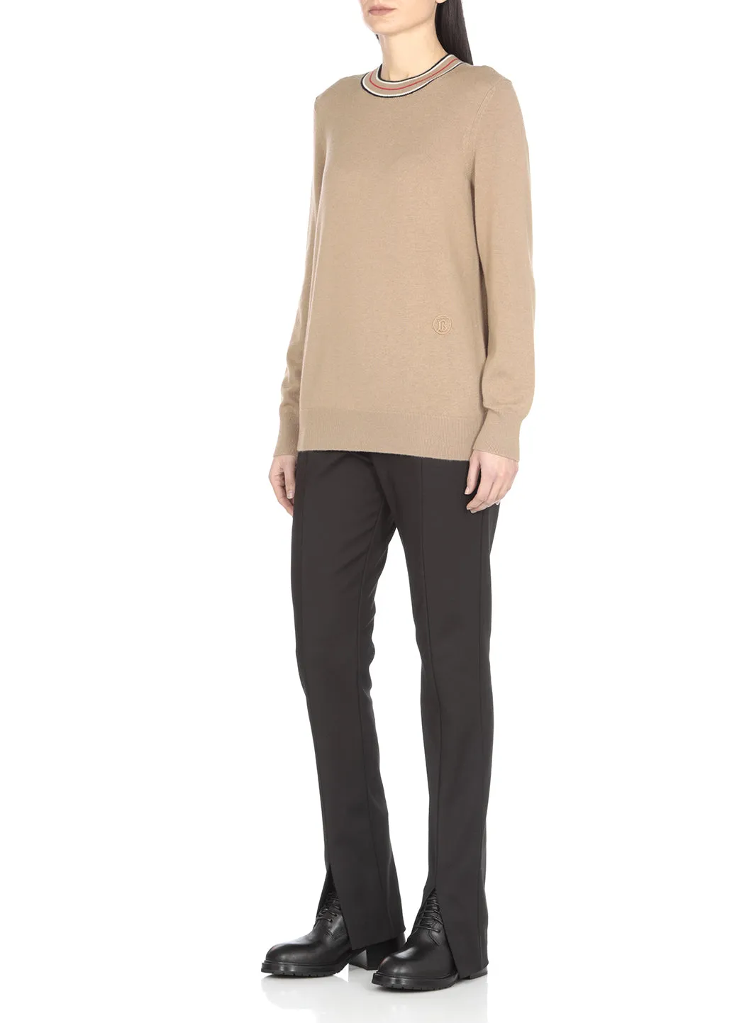 Burberry Striped Detail Crewneck Sweater