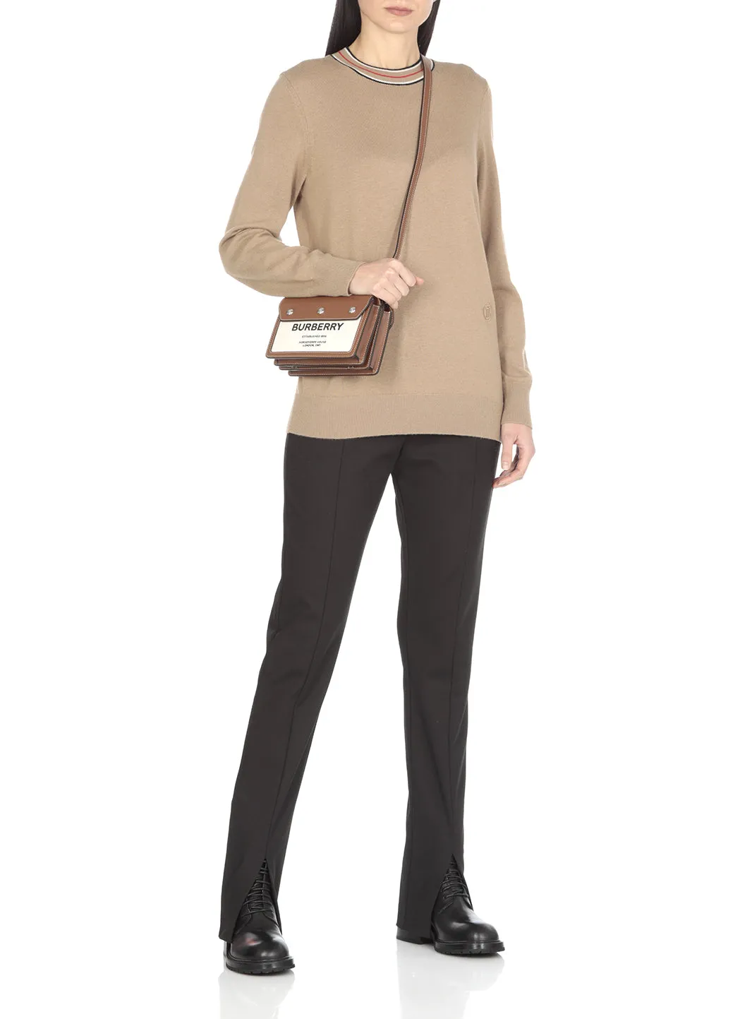Burberry Striped Detail Crewneck Sweater