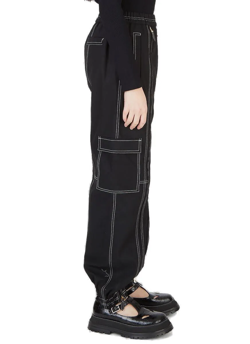 Burberry Topstitched Cargo Trousers