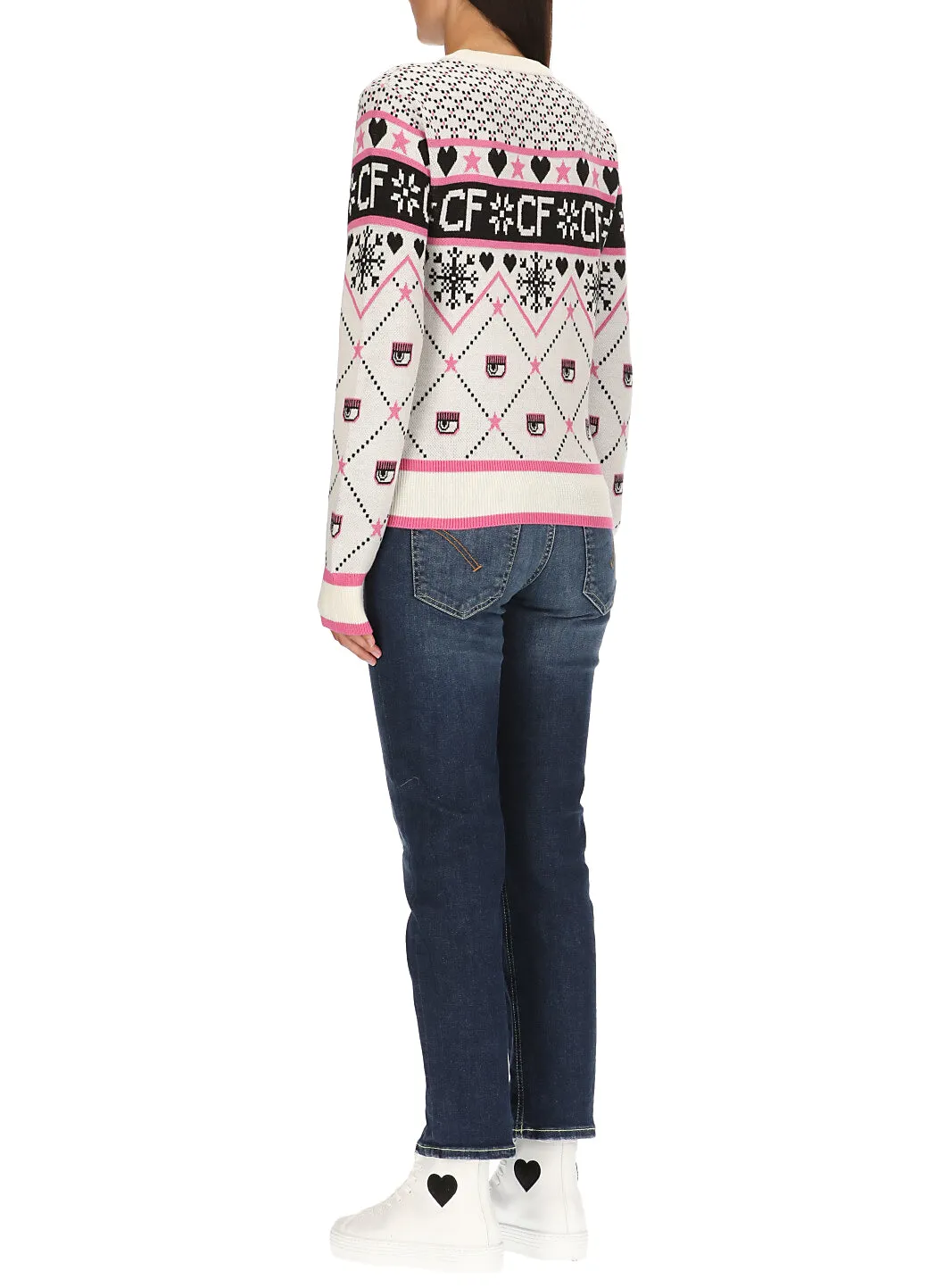 Chiara Ferragni Intarsia Ribbed-Knit Jumper