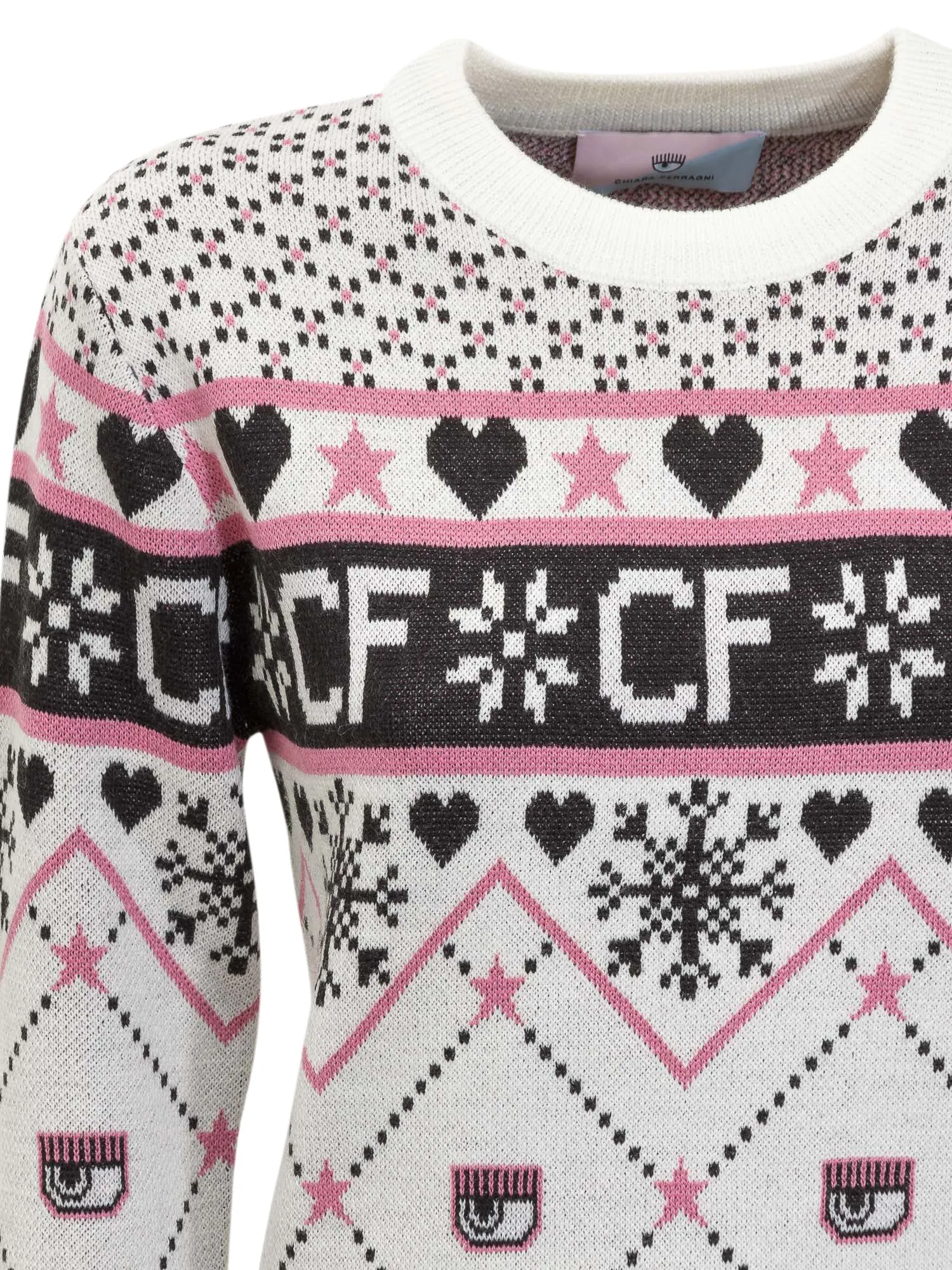 Chiara Ferragni Intarsia Ribbed-Knit Jumper