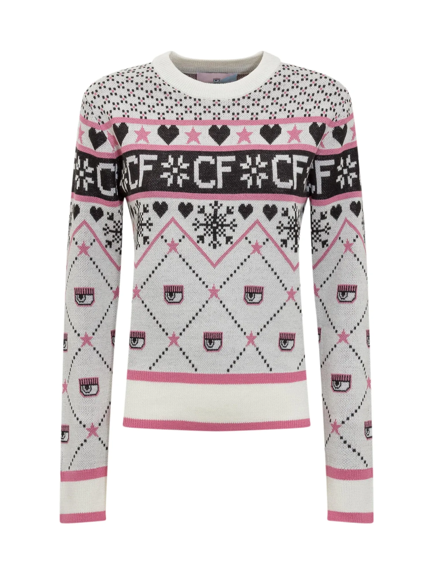 Chiara Ferragni Intarsia Ribbed-Knit Jumper