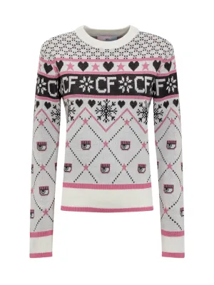 Chiara Ferragni Intarsia Ribbed-Knit Jumper