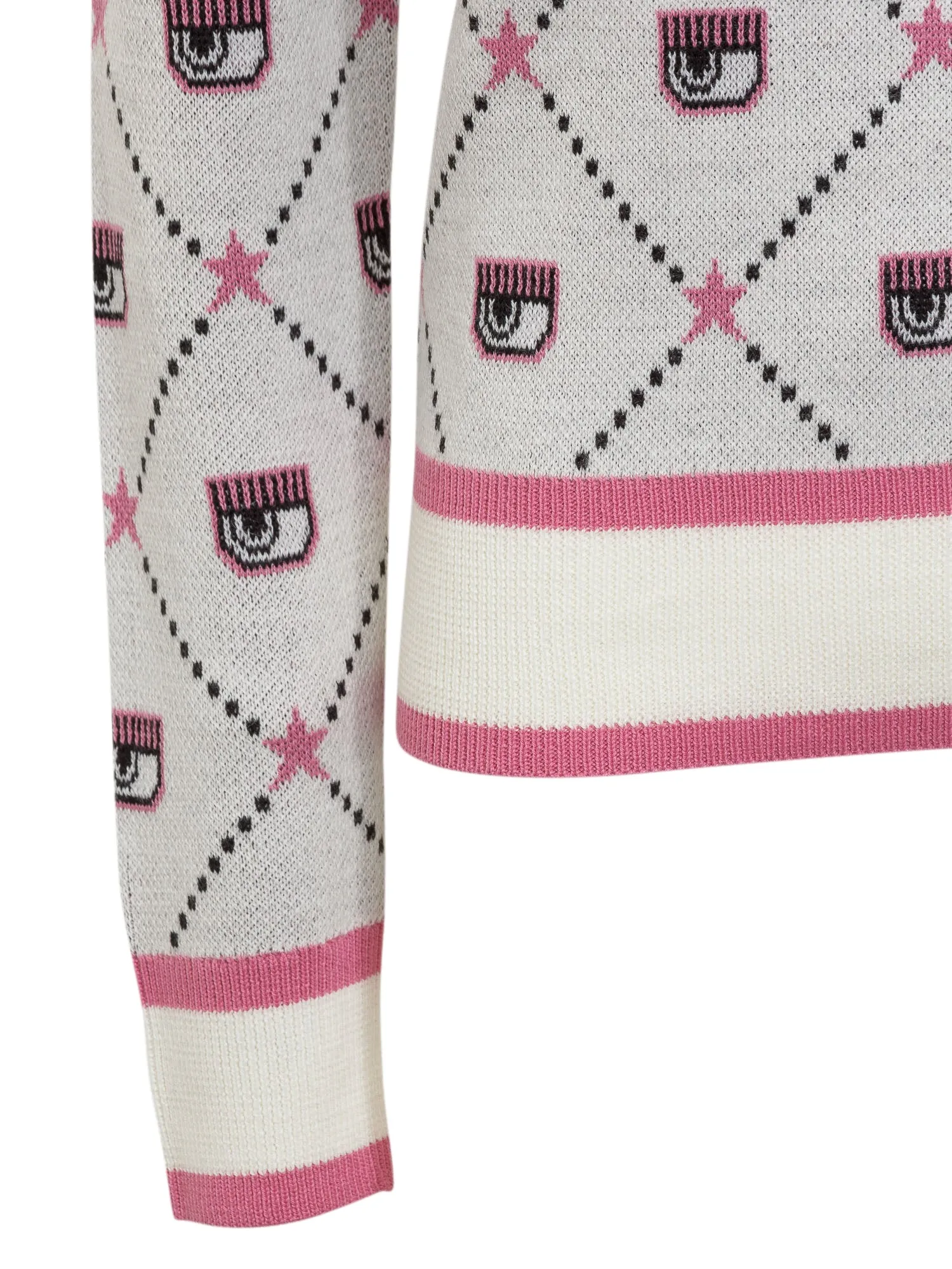 Chiara Ferragni Intarsia Ribbed-Knit Jumper
