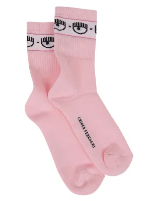 Chiara Ferragni Logo Band Ribbed Socks