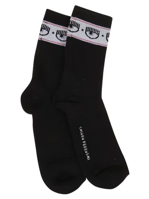 Chiara Ferragni Logo-Band Ribbed Socks