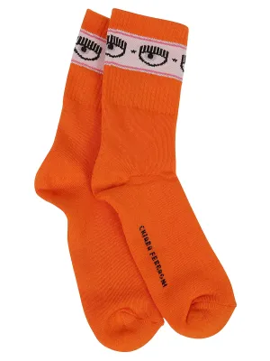 Chiara Ferragni Logo Band Ribbed Socks