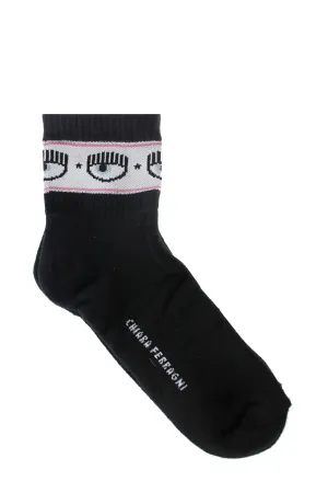 Chiara Ferragni Logo-Intarsia Ribbed Socks