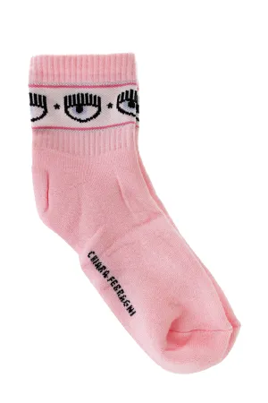 Chiara Ferragni Logo-Intarsia Ribbed Socks