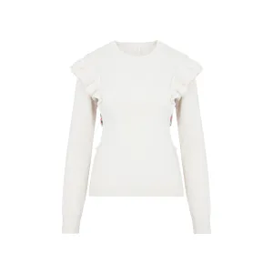Chlo Cut-Out Ruffled Knit Jumper