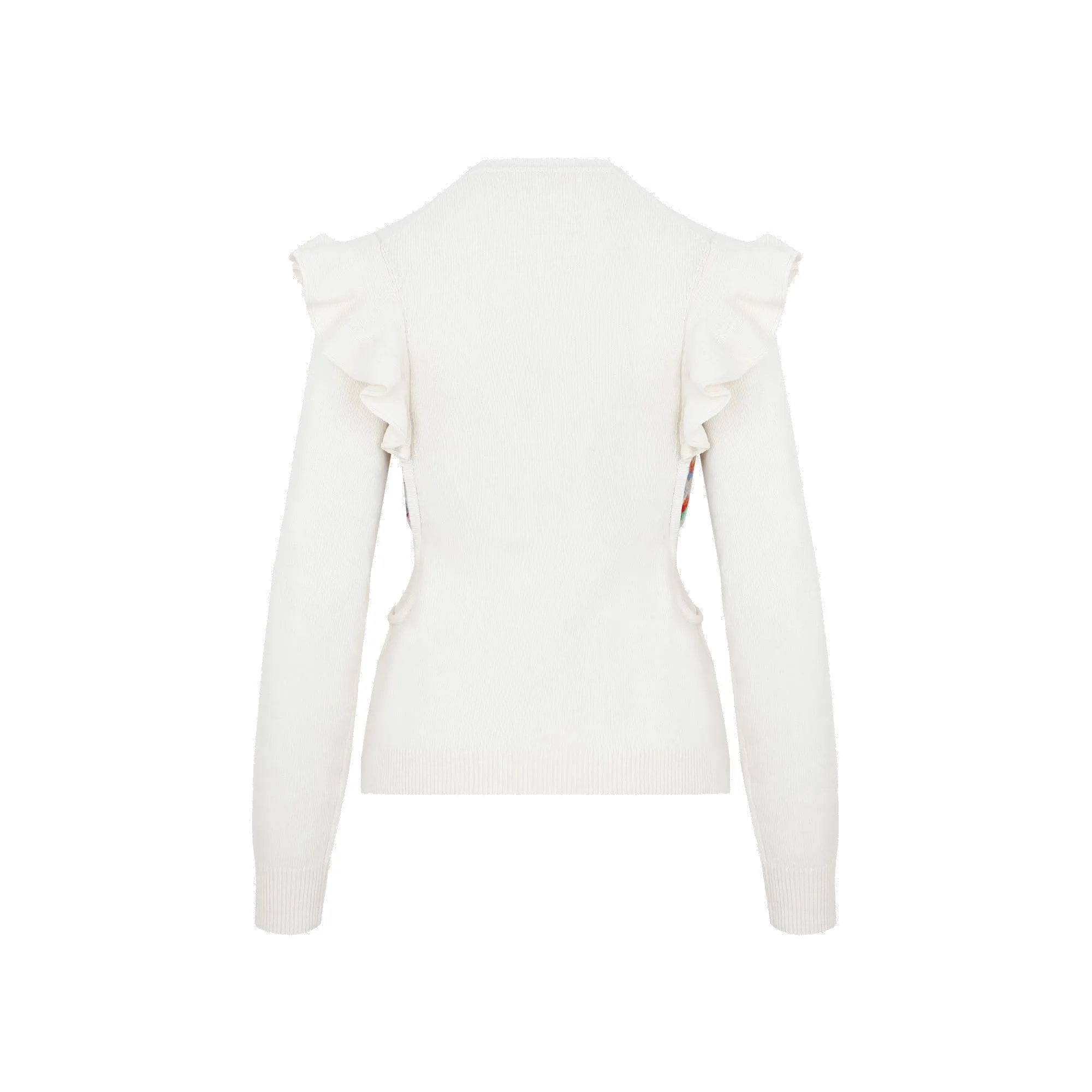 Chlo Cut-Out Ruffled Knit Jumper