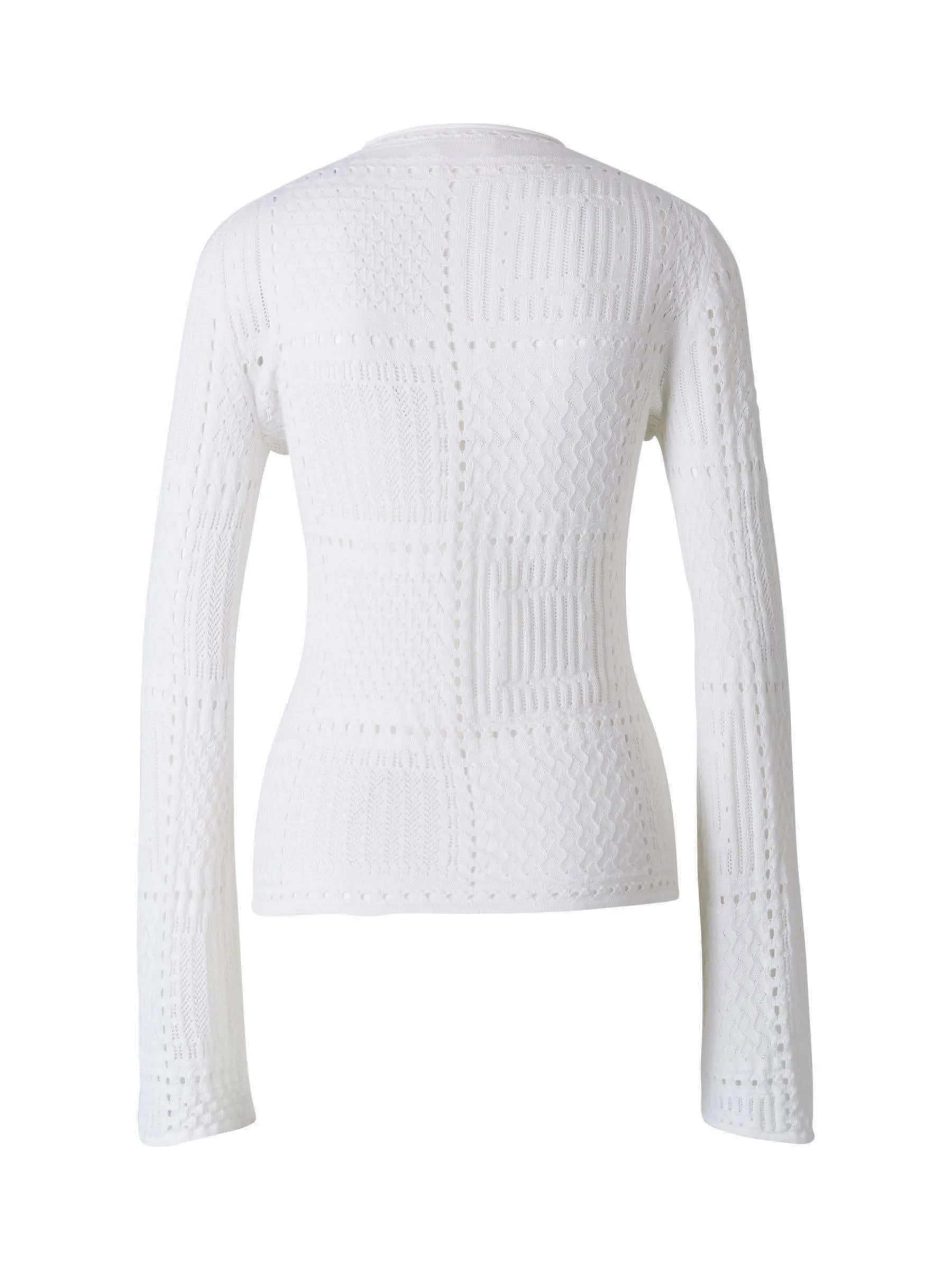 Chlo Semi-Sheer Long Sleeved Crewneck Sweater