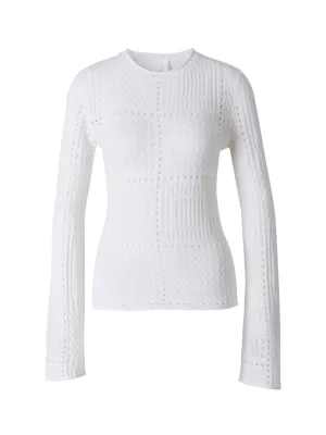 Chlo Semi-Sheer Long Sleeved Crewneck Sweater