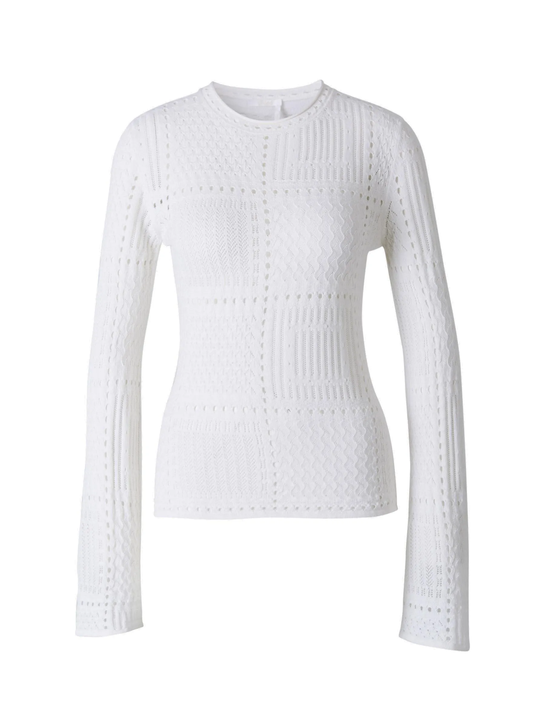 Chlo Semi-Sheer Long Sleeved Crewneck Sweater