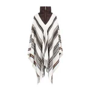 Chlo Striped Knit Puffer Poncho