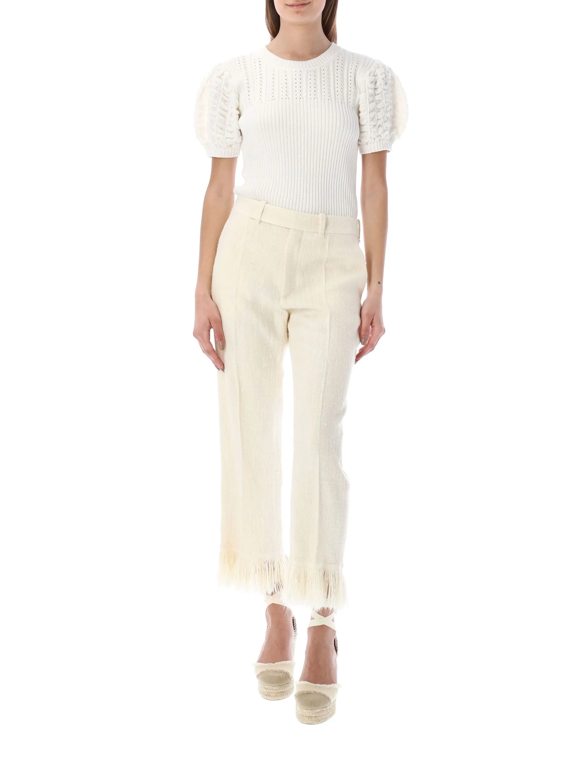 Chlo Tassel Detailed Cropped Trousers