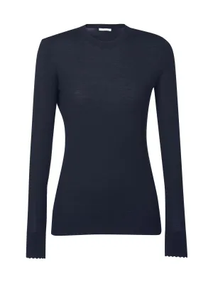 Chlo Wavy Hem Crewneck Knit Jumper