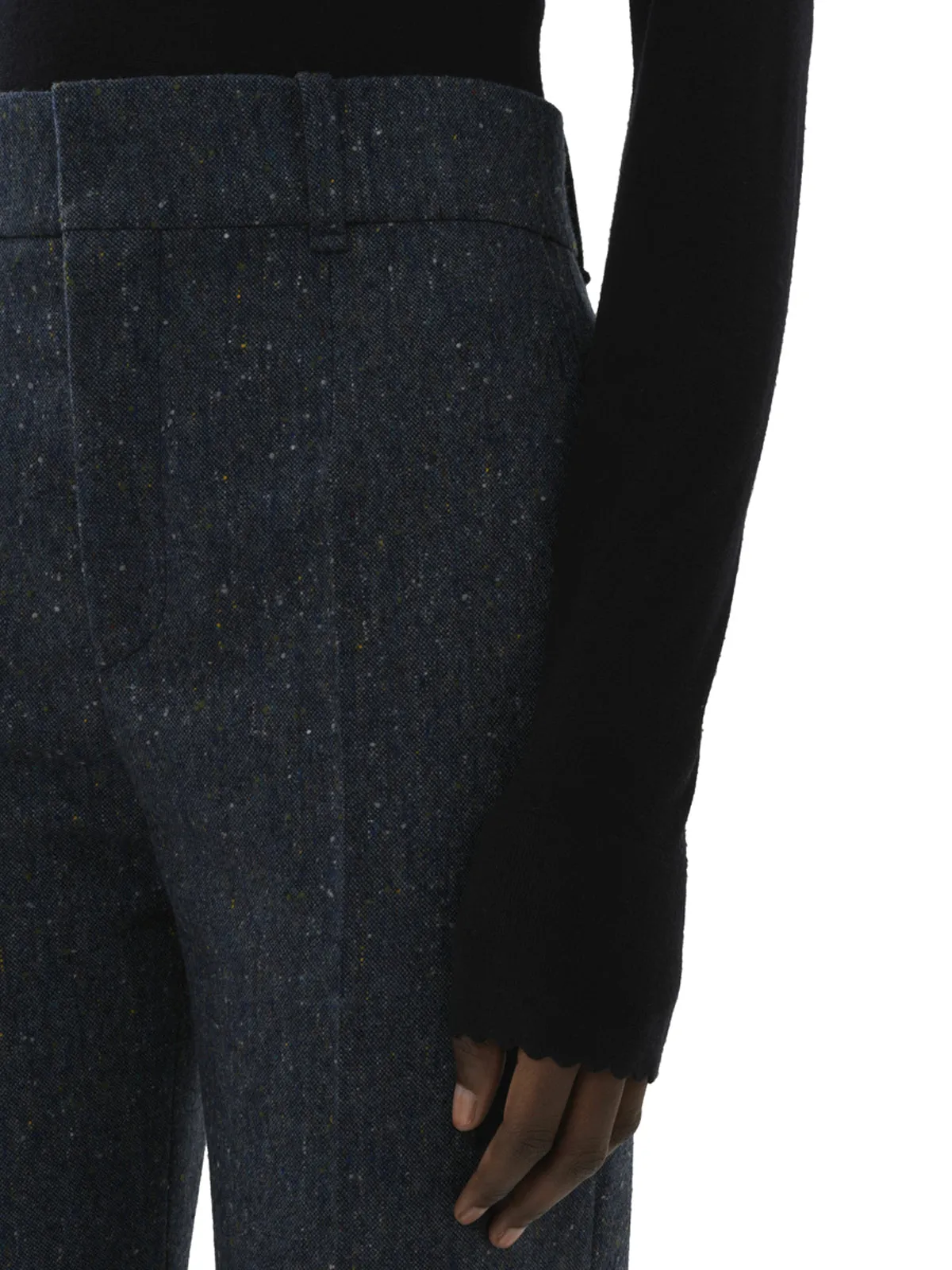 Chlo Wavy Hem Crewneck Knit Jumper