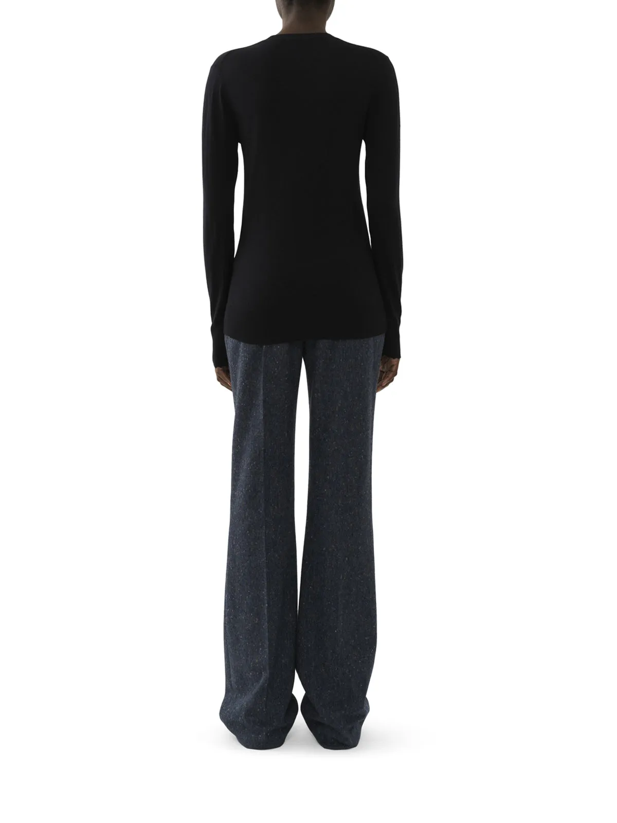 Chlo Wavy Hem Crewneck Knit Jumper
