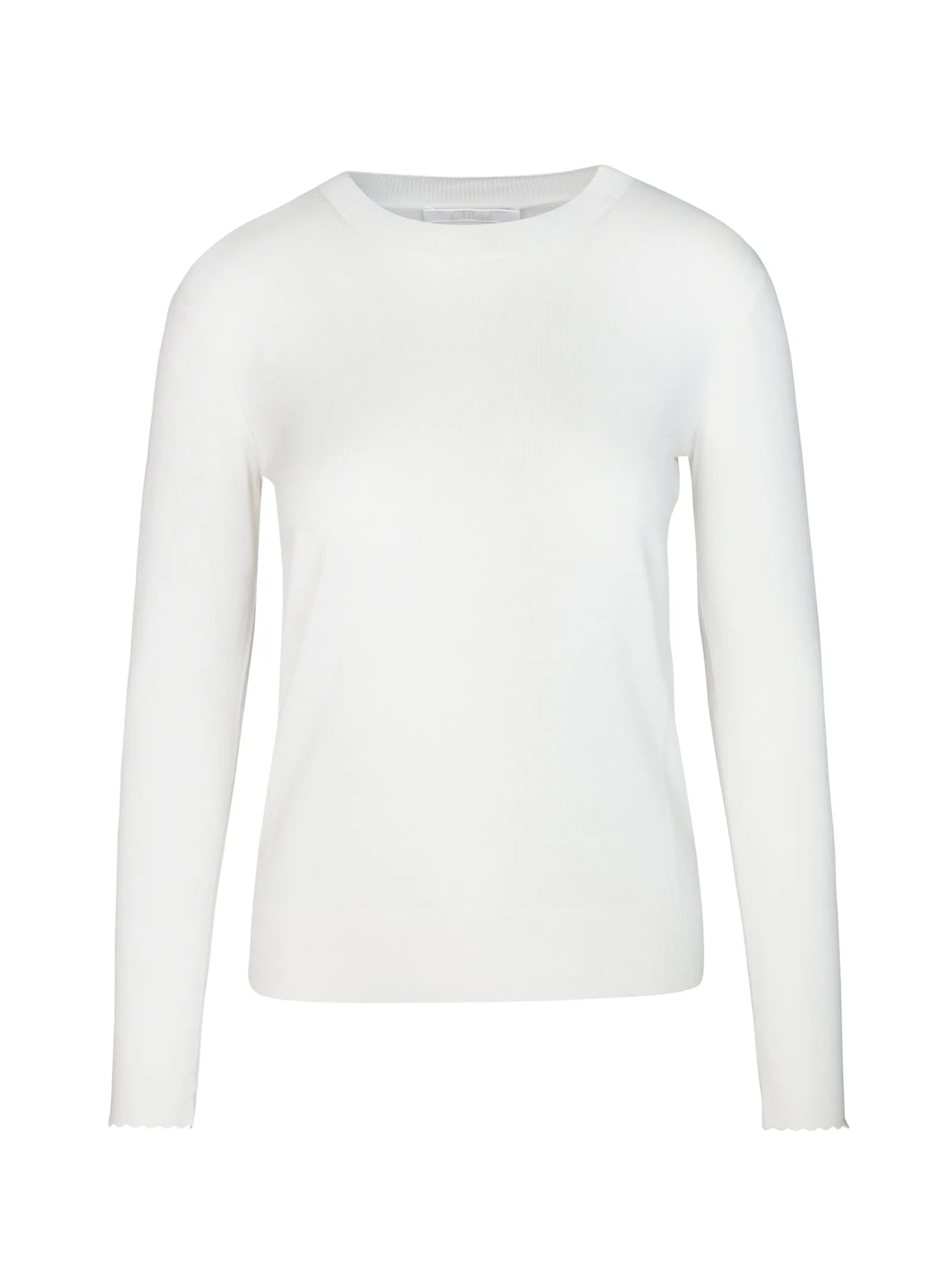 Chlo Wavy Hem Crewneck Sweater
