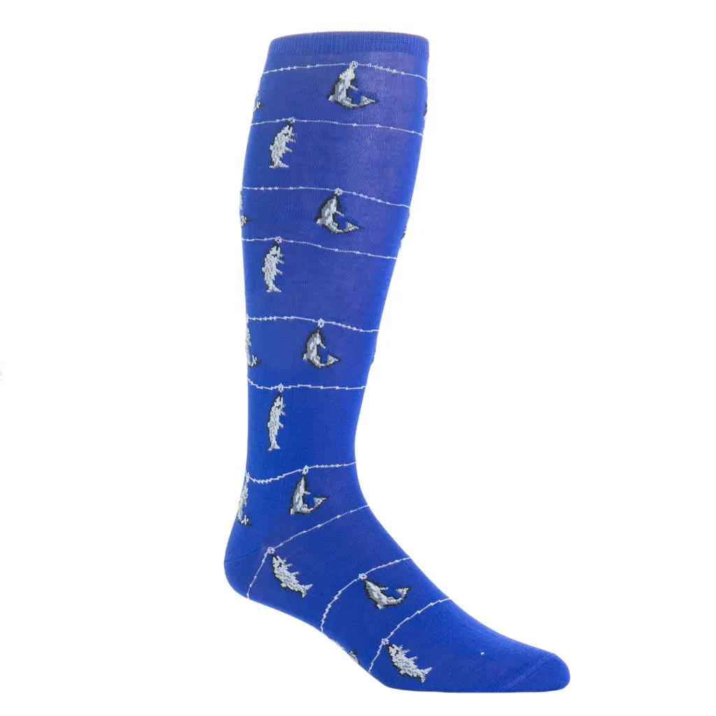 Clematis Blue w/ Steel Gray, Light Gray and Ash Fish Cotton Sock Linked Toe OTC