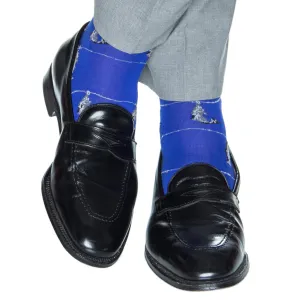 Clematis Blue w/ Steel Gray, Light Gray and Ash Fish Cotton Sock Linked Toe OTC