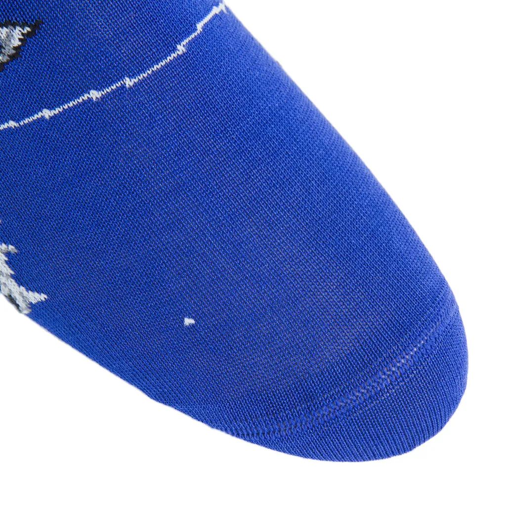 Clematis Blue w/ Steel Gray, Light Gray and Ash Fish Cotton Sock Linked Toe OTC