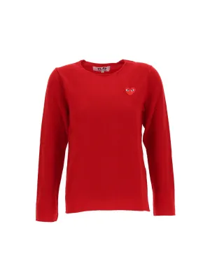 Comme des Garons Play Heart Patch Knit Sweater