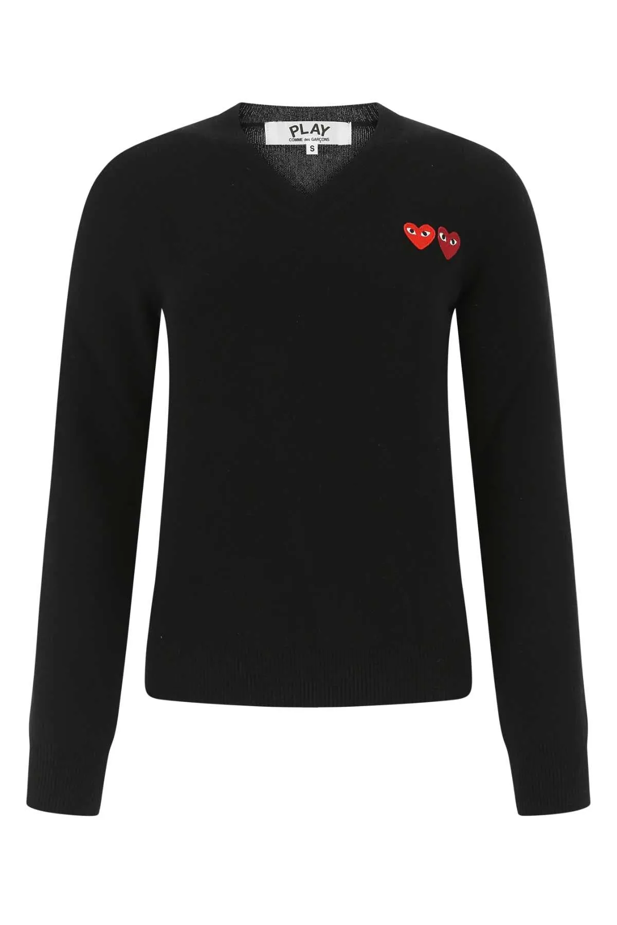 Comme des Garons Play Logo Embroidered Knitted Sweater
