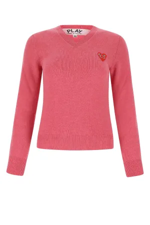 Comme des Garons Play V-Neck Knitted Sweater