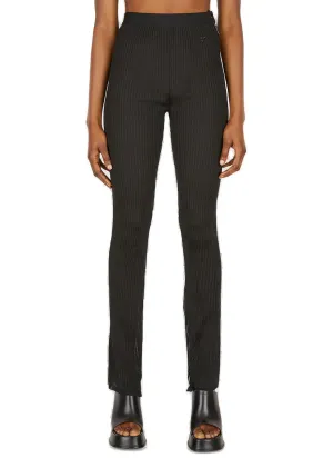 Courrges High Waist Sheer Logo Patch Trousers