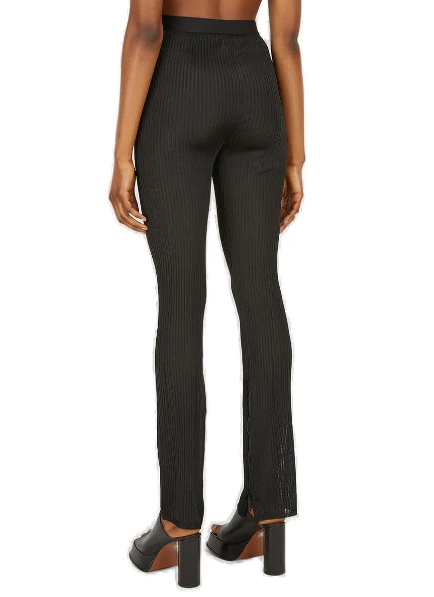 Courrges High Waist Sheer Logo Patch Trousers