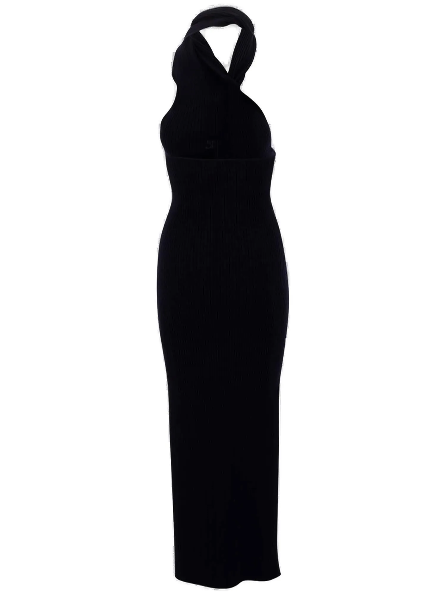 Courrges Sleeveless Ribbed Knit Maxi Dress