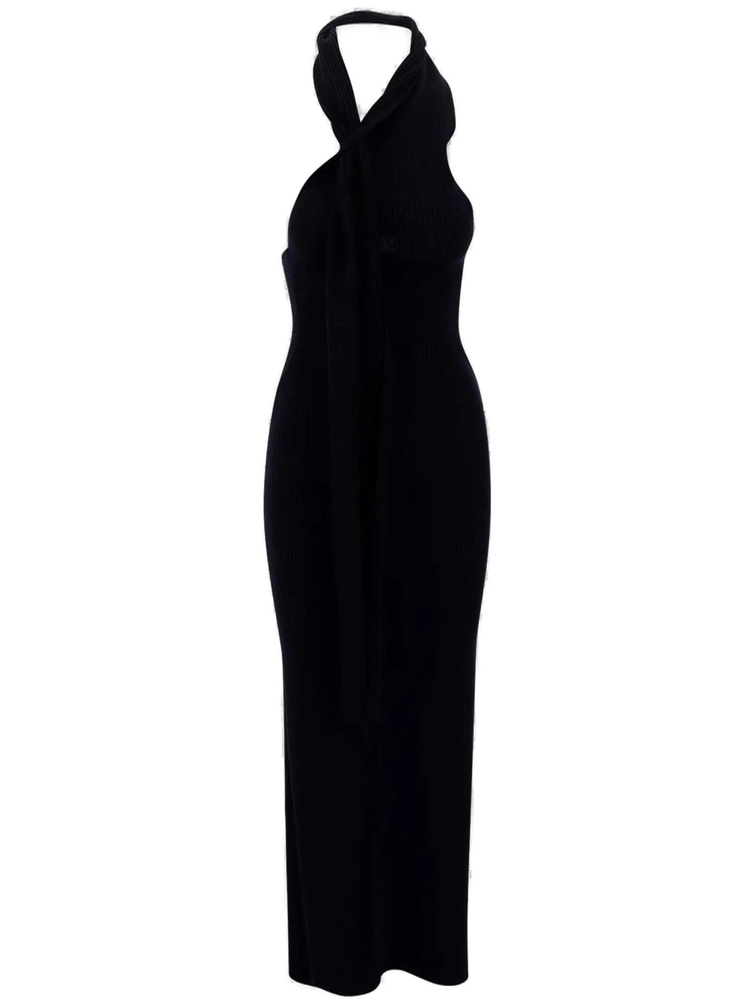 Courrges Sleeveless Ribbed Knit Maxi Dress