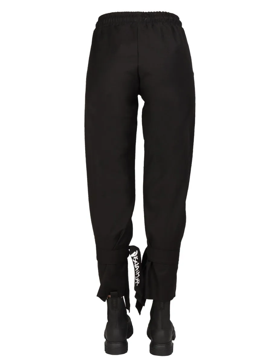 Disclaimer Logo Print Drawstring Pants