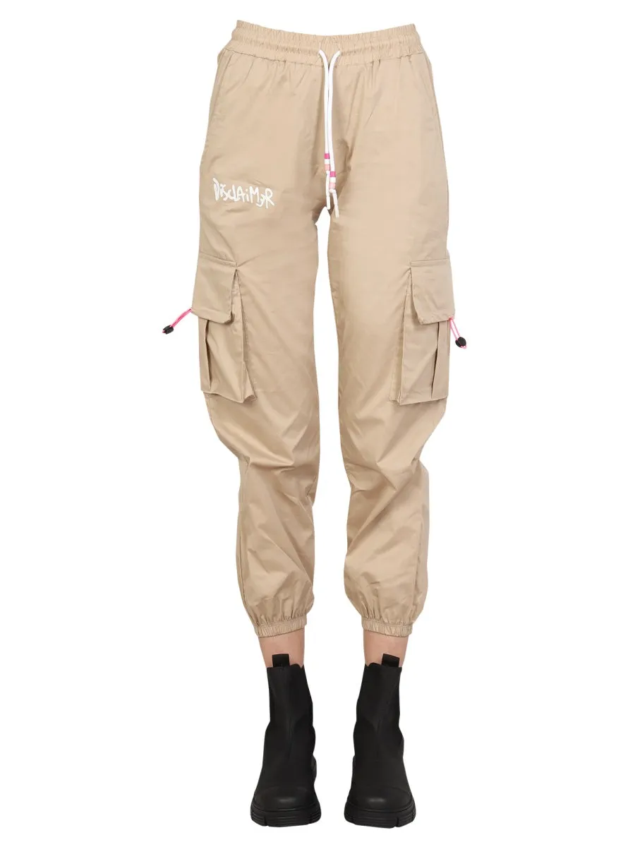 Disclaimer Logo Printed Cargo Pants