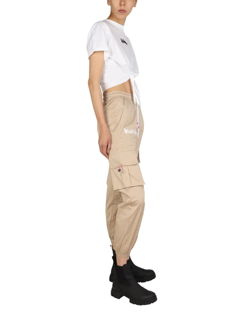 Disclaimer Logo Printed Cargo Pants
