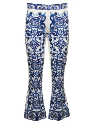 Dolce & Gabbana Majolica Printed Flared Pants