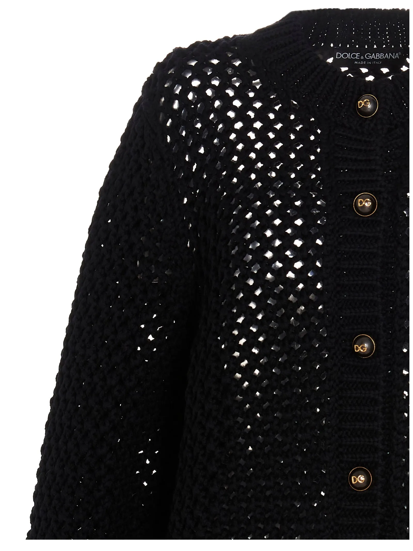 Dolce & Gabbana Open Knit Buttoned Cardigan
