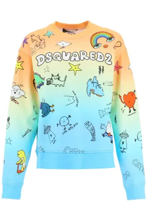 Dsquared2 Allover Graphic Logo Print Sweater