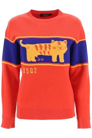 Dsquared2 D2 Tiger Crewneck Sweater