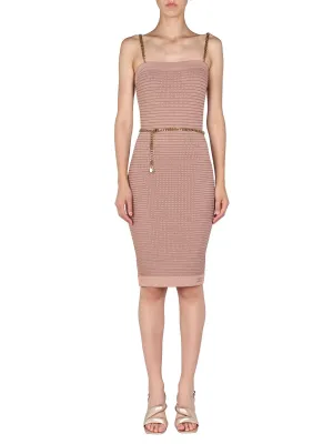 Elisabetta Franchi Chain Belt Knit Dress