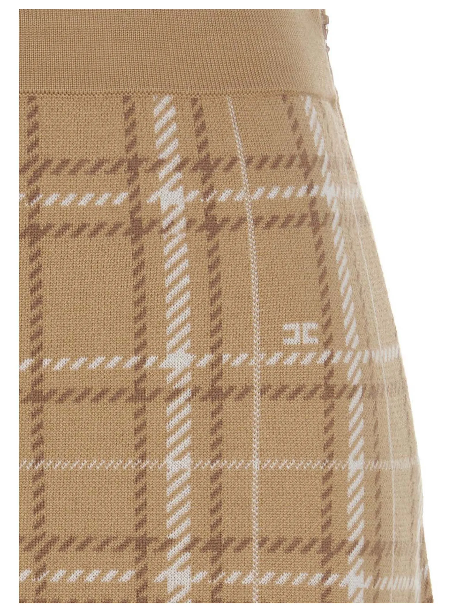Elisabetta Franchi Check Jacquard Knit Mini Skirt