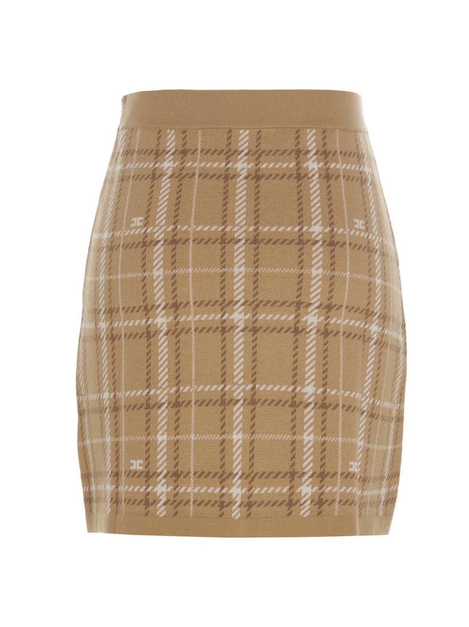 Elisabetta Franchi Check Jacquard Knit Mini Skirt
