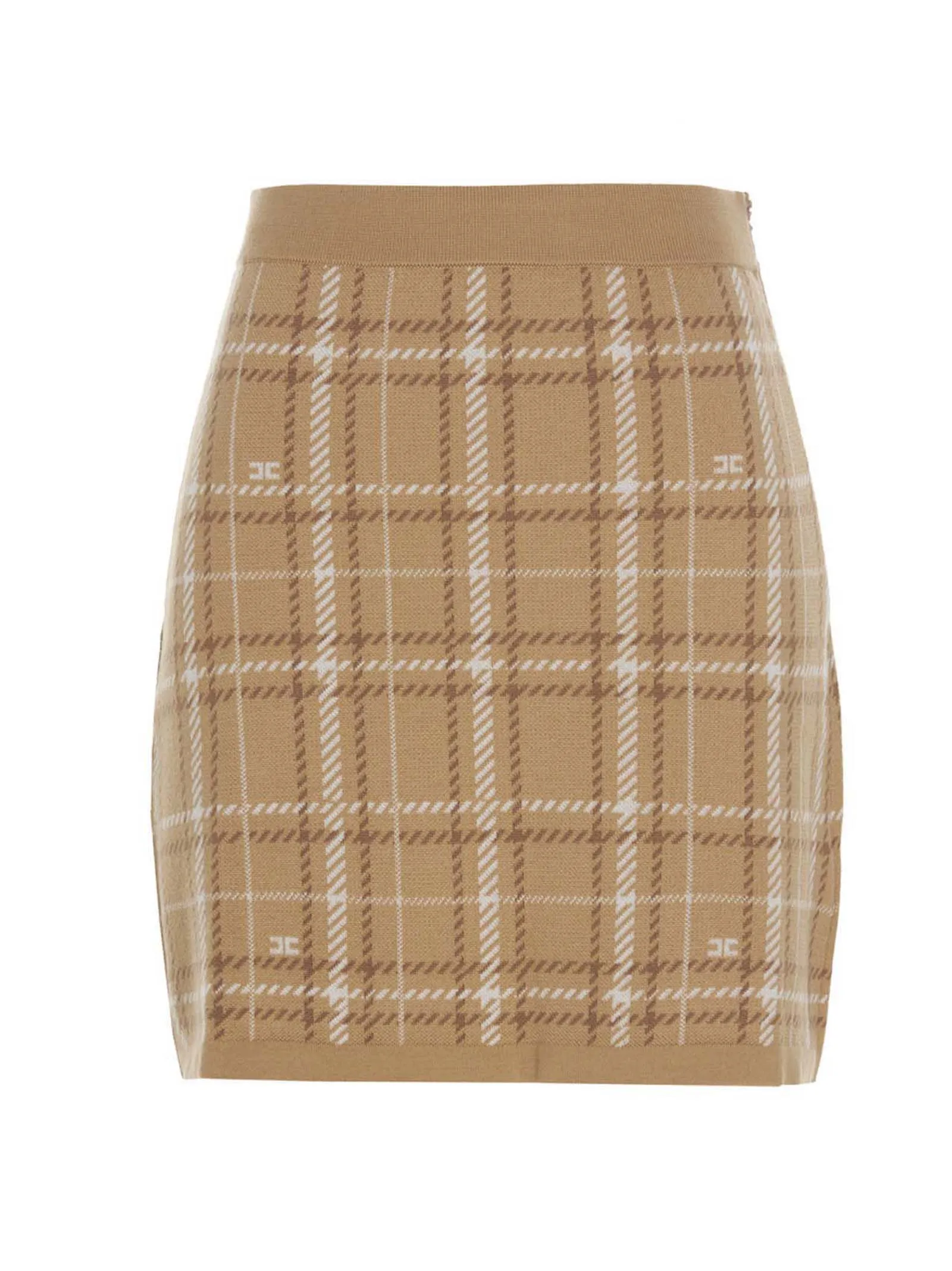 Elisabetta Franchi Check Jacquard Knit Mini Skirt