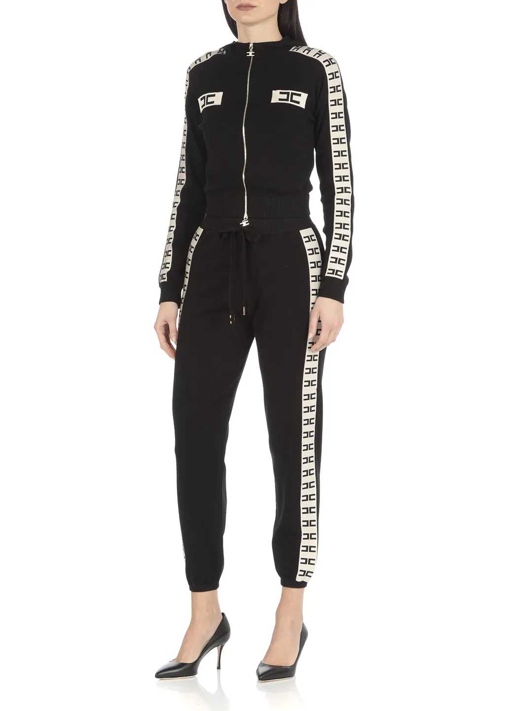 Elisabetta Franchi Logo Trim Drawstring Track Pants