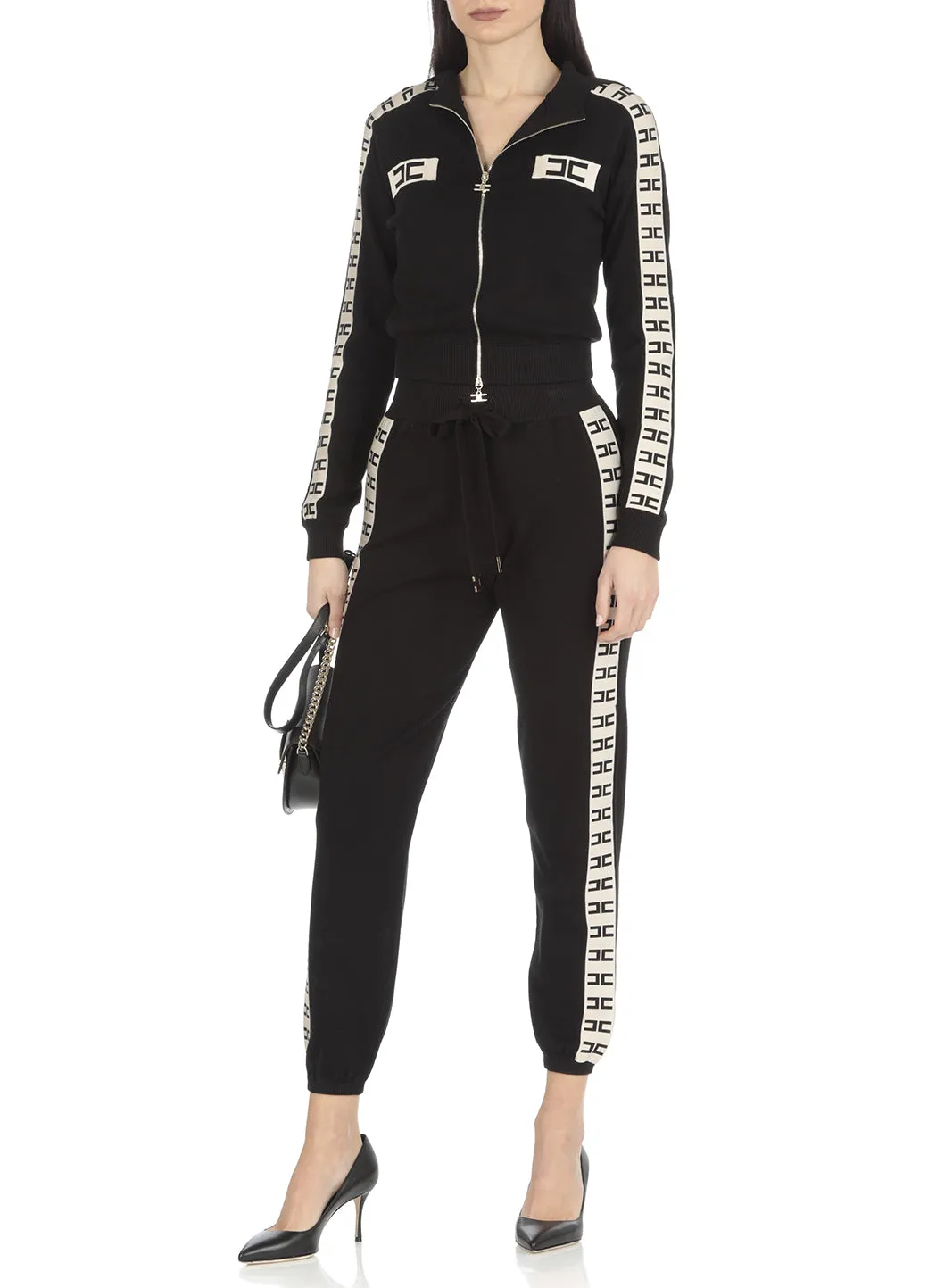 Elisabetta Franchi Logo Trim Drawstring Track Pants