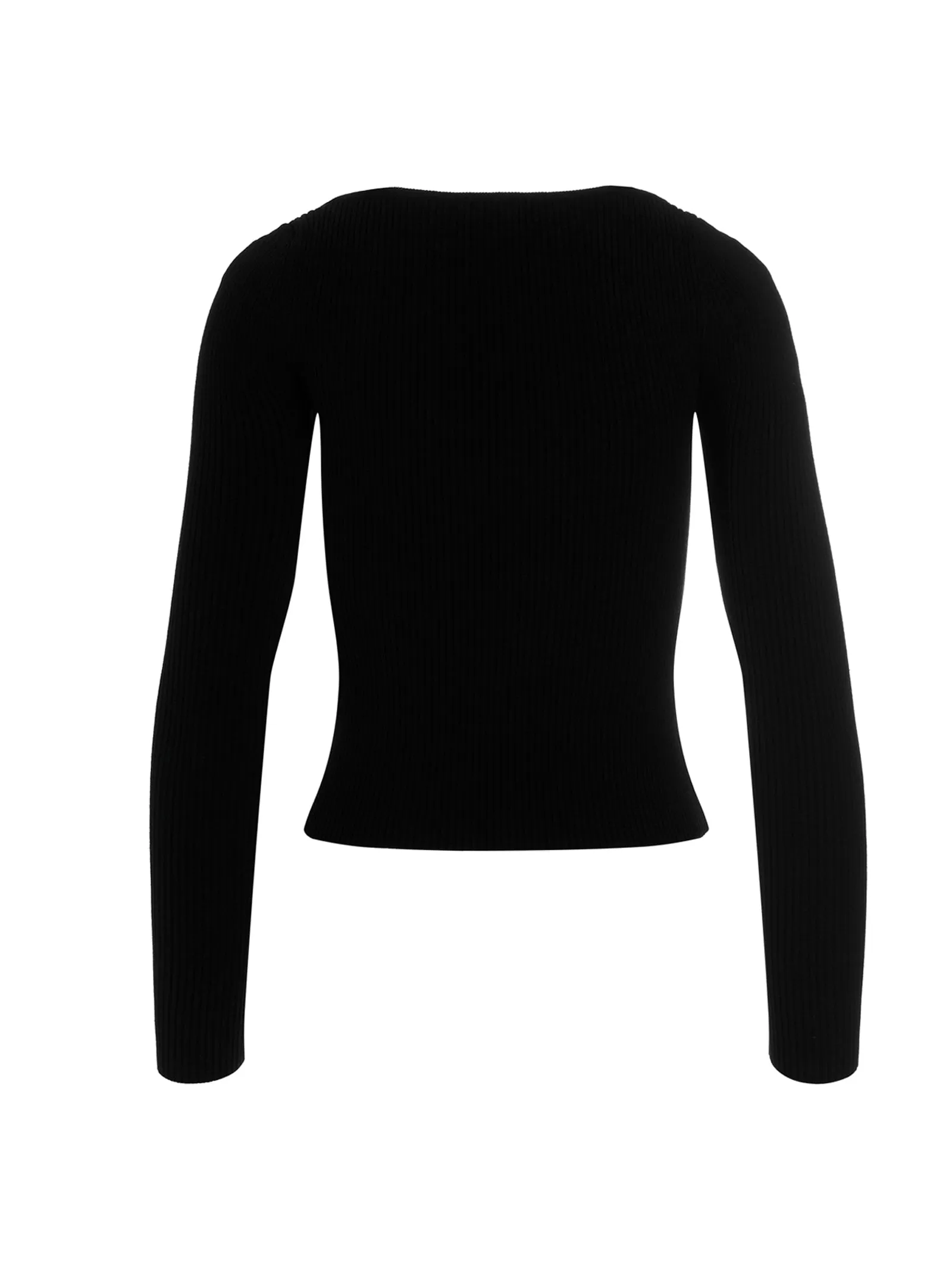 Elisabetta Franchi Ribbed Sweetheart Neck Sweater
