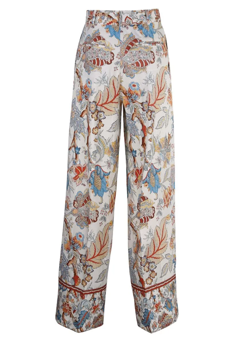 Etro Floral Print Belted Trousers