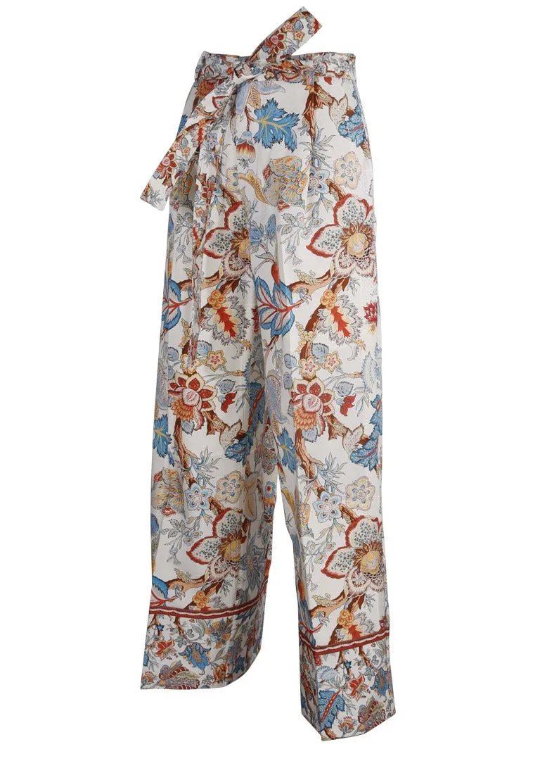 Etro Floral Print Belted Trousers